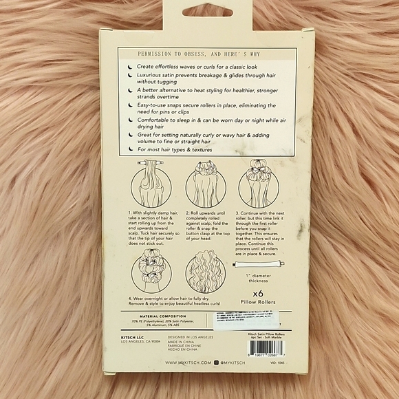 Brand New KITSCH SATIN PILLOW ROLLER-6PC. - Picture 2 of 4